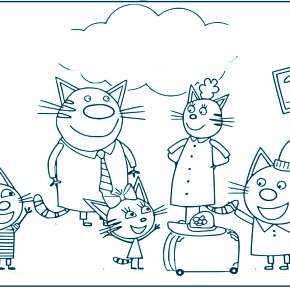 Раскраска Три кота