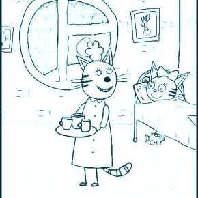 Раскраска Три кота