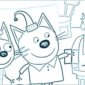 Раскраска Три кота