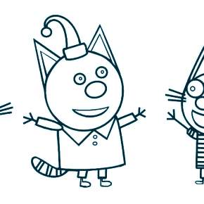 Раскраска Три кота