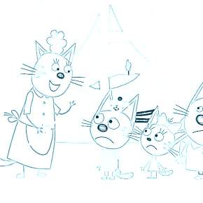 Раскраска Три кота