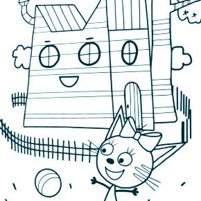 Раскраска Три кота