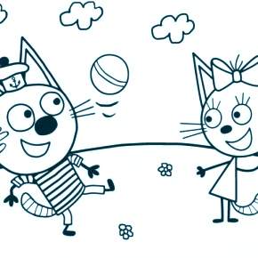 Раскраска Три кота