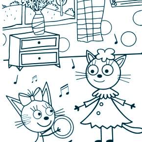 Раскраска Три кота