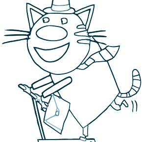 Раскраска Три кота