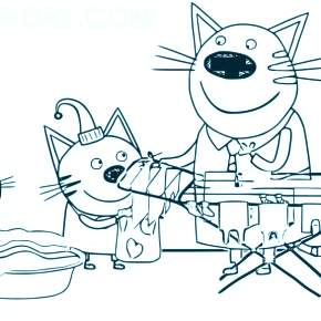 Раскраска Три кота