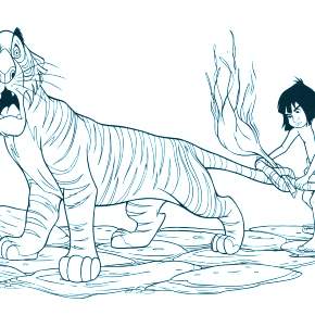 Раскраска Маугли