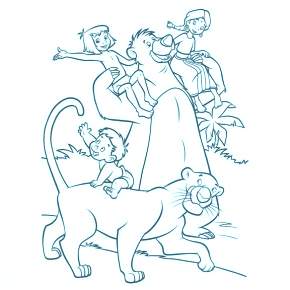 Раскраска Маугли