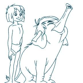 Раскраска Маугли