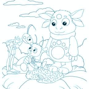 Раскраска Лунтик и его друзья Раскраска Лунтик и его друзья