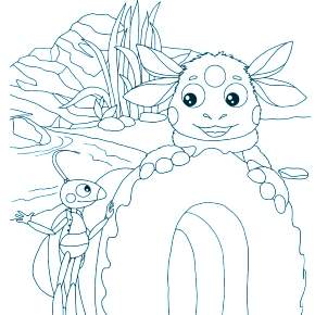 Раскраска Лунтик и его друзья Раскраска Лунтик и его друзья