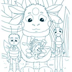 Раскраска Лунтик и его друзья Раскраска Лунтик и его друзья