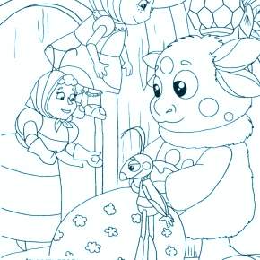 Раскраска Лунтик и его друзья Раскраска Лунтик и его друзья