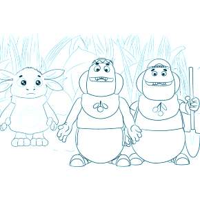 Раскраска Лунтик и его друзья Раскраска Лунтик и его друзья