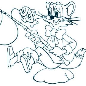 Раскраска кота Леопольда