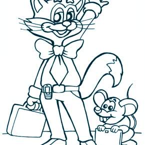 Раскраска кота Леопольда