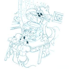 Раскраска кота Леопольда