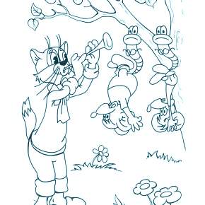 Раскраска кота Леопольда