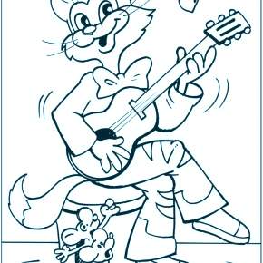 Раскраска кота Леопольда