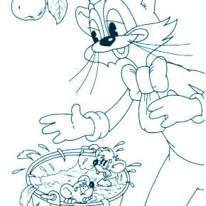 Раскраска кота Леопольда