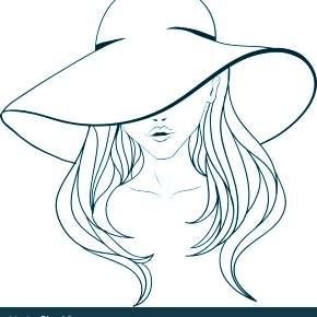 Раскраски Девушки в шляпке Раскраски Девушки в шляпке