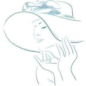 Раскраски Девушки в шляпке Раскраски Девушки в шляпке