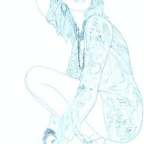 Раскраски Девушки в шляпке Раскраски Девушки в шляпке