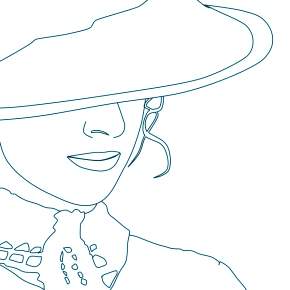 Раскраски Девушки в шляпке Раскраски Девушки в шляпке