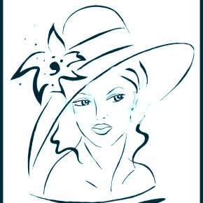 Раскраски Девушки в шляпке Раскраски Девушки в шляпке