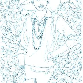 Раскраски Девушки в шляпке Раскраски Девушки в шляпке