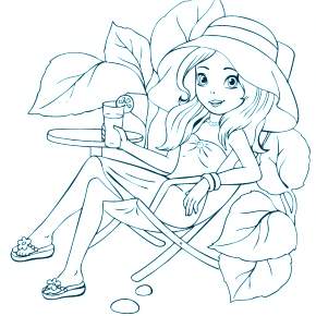 Раскраски Девушки в шляпке Раскраски Девушки в шляпке