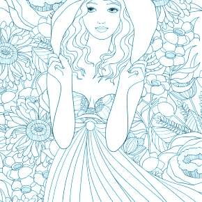 Раскраски Девушки в шляпке Раскраски Девушки в шляпке