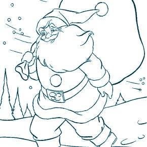 Раскраска Санта Клауса
