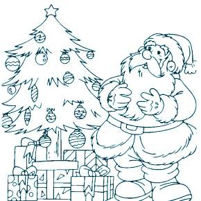 Раскраска Санта Клауса