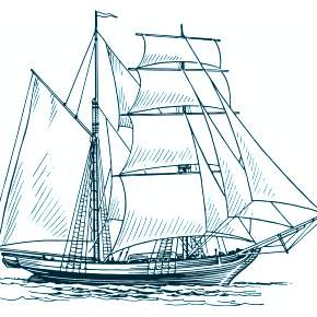 Раскраска Корабль Парусник