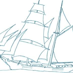 Раскраска Корабль Парусник