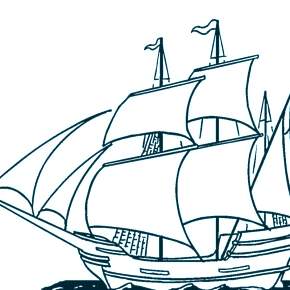 Раскраска Корабль Парусник