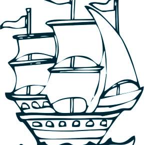Раскраска Корабль Парусник