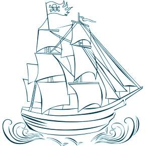 Раскраска Корабль Парусник