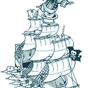 Раскраска Корабль Парусник