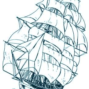 Раскраска Корабль Парусник