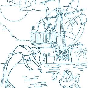 Раскраска Корабль Парусник