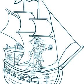 Раскраска Корабль Парусник