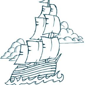 Раскраска Корабль Парусник