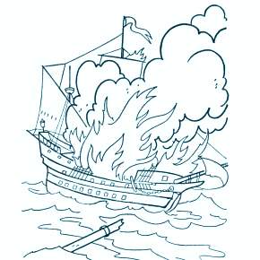 Раскраска Корабль Парусник