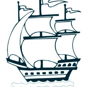 Раскраска Корабль Парусник