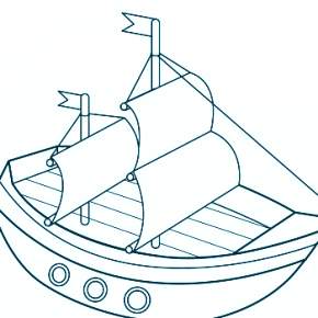 Раскраска Корабль Парусник