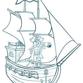 Раскраска Корабль Парусник