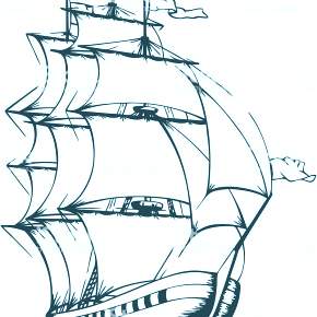 Раскраска Корабль Парусник
