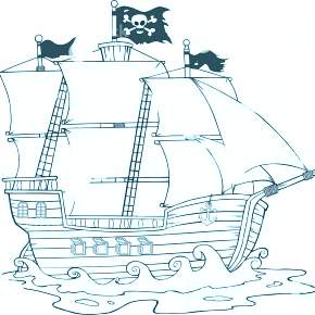 Раскраска Корабль Парусник